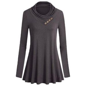 Leo Rosi Women’s Michelle Button Tunic - XL - Grey